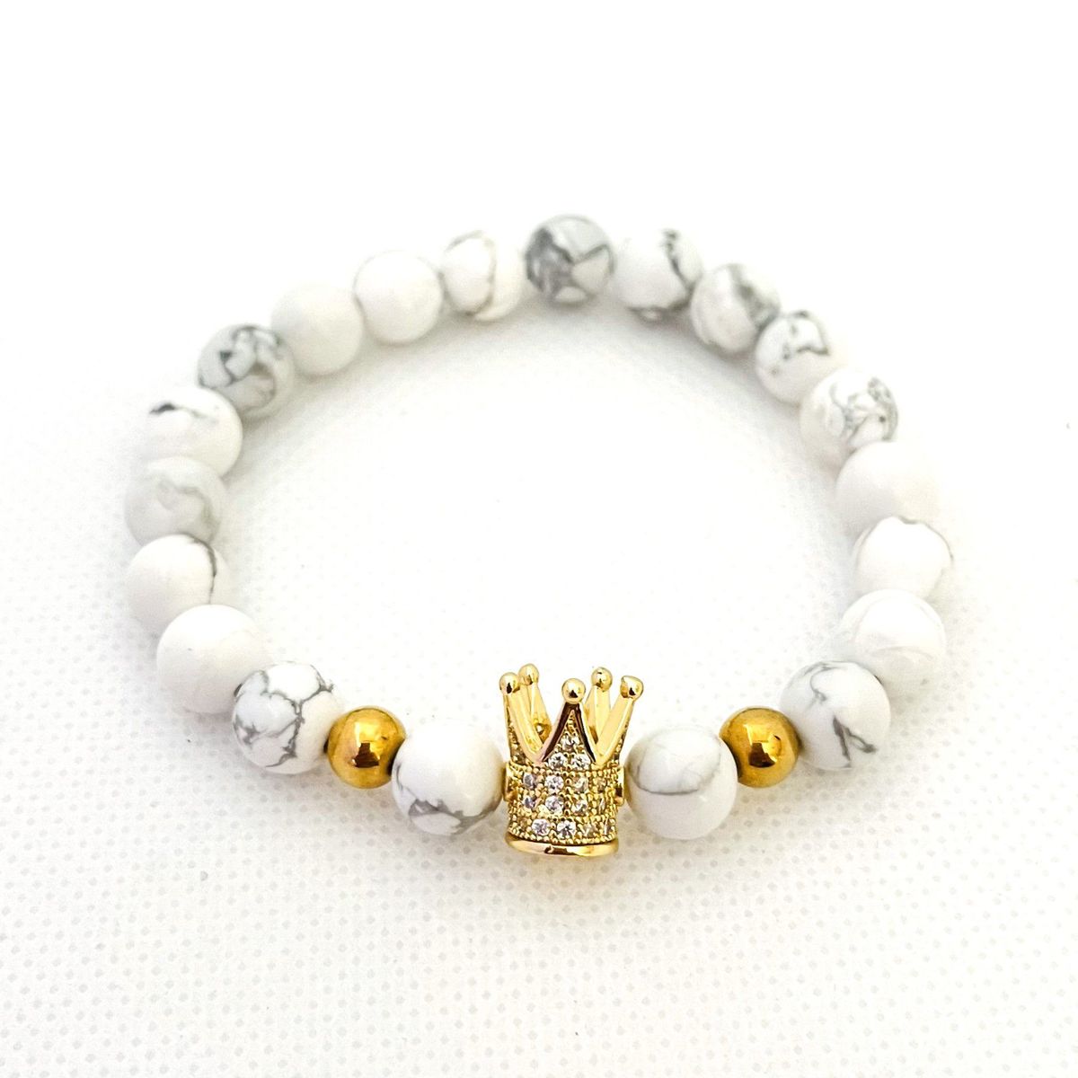 GENERICO - Pulsera Cuarzo Howlita y Acero - Azucena