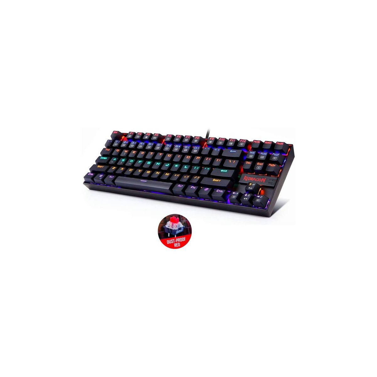 REDRAGON - Teclado mecanico redragon kumara k552 rainbow español - negro