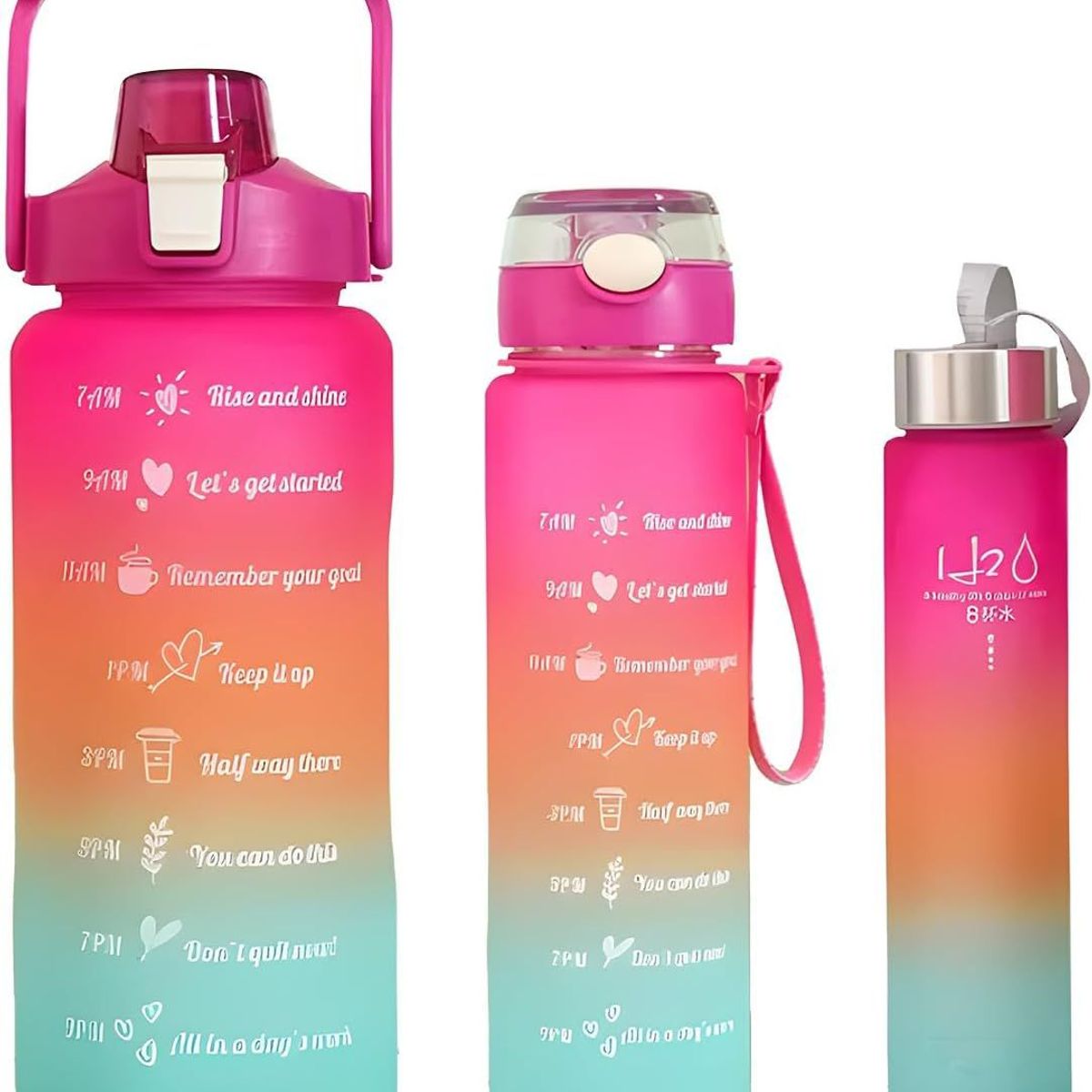 GENERICO - Set de 3 tomatodos motivacional trio deportivo+ stickers fucsia