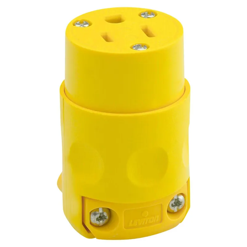 GENERICO - CONECTOR AEREO 15A LEVITON 2P + T 125V  AMARILLO 515CV NYLON