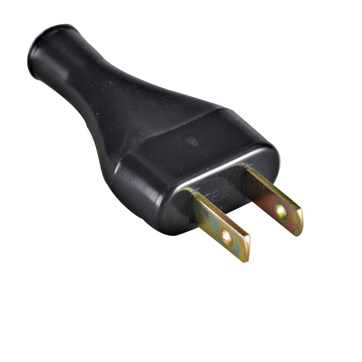 GENERICO - ENCHUFE 10A ESPIGA PLANA 2 POLOS NEGRO PVC