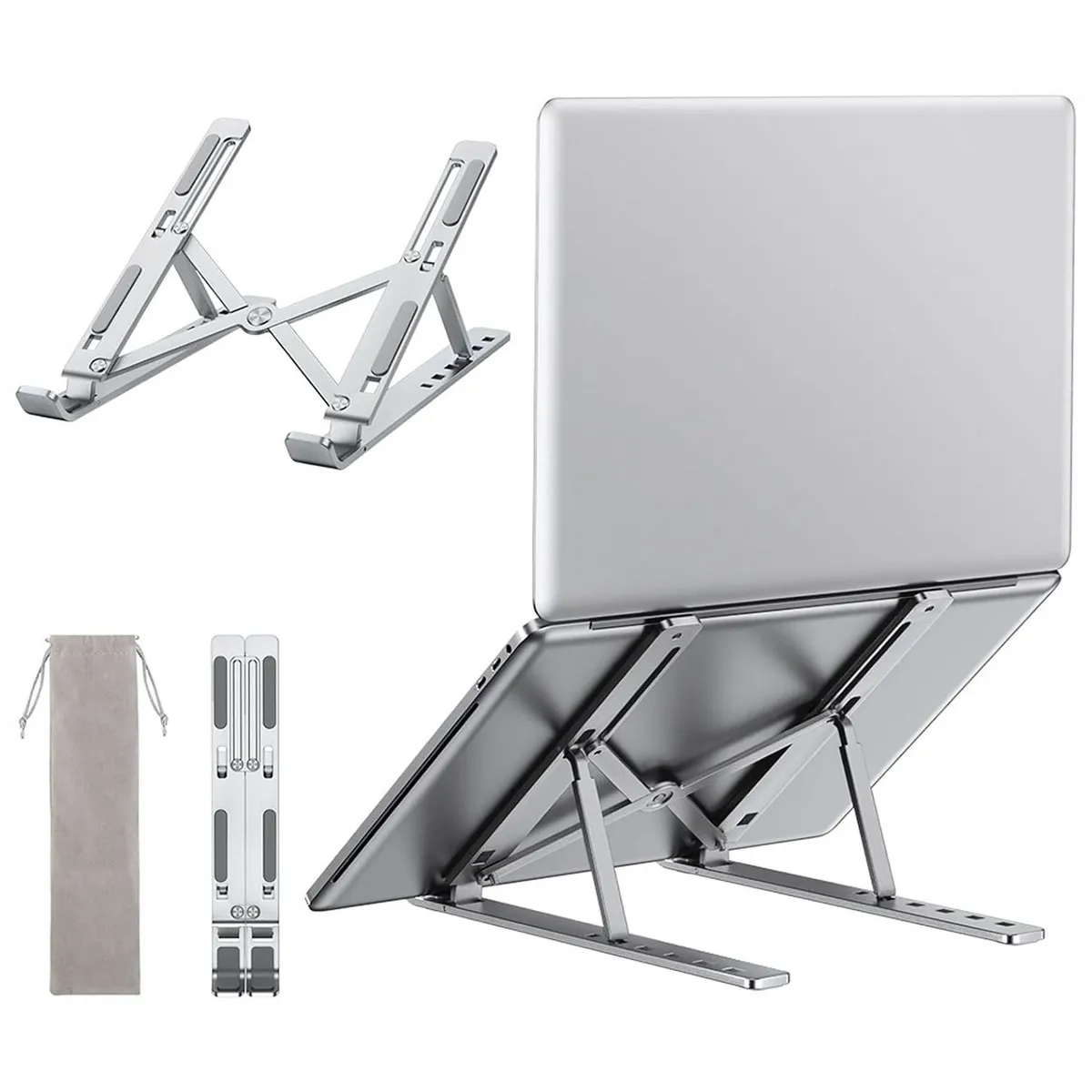 GENERICO - Soporte o base plegable para Laptop o Tablet  ajustable de aluminio