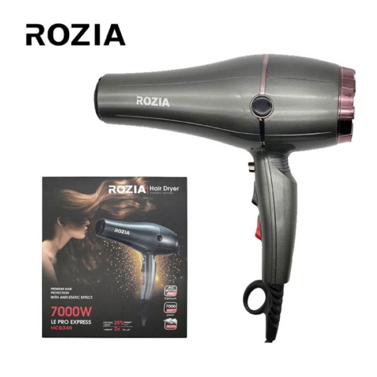 GENERICO - Secadora de cabello ROZIA Salón Profesional 7000W Eléctrica 220-240v