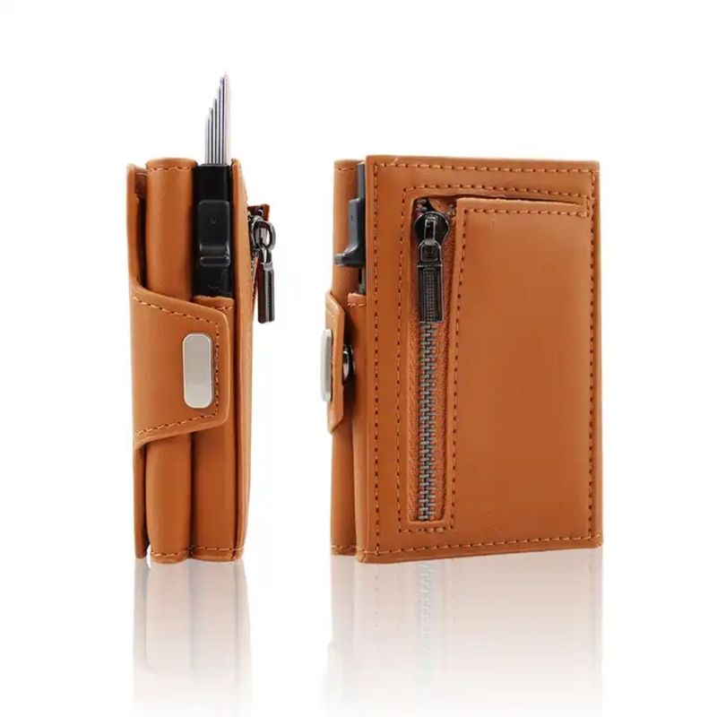 GENERICO - Billetera Tarjetero Premium Anticlonación con Monedero y bloqueo RFID