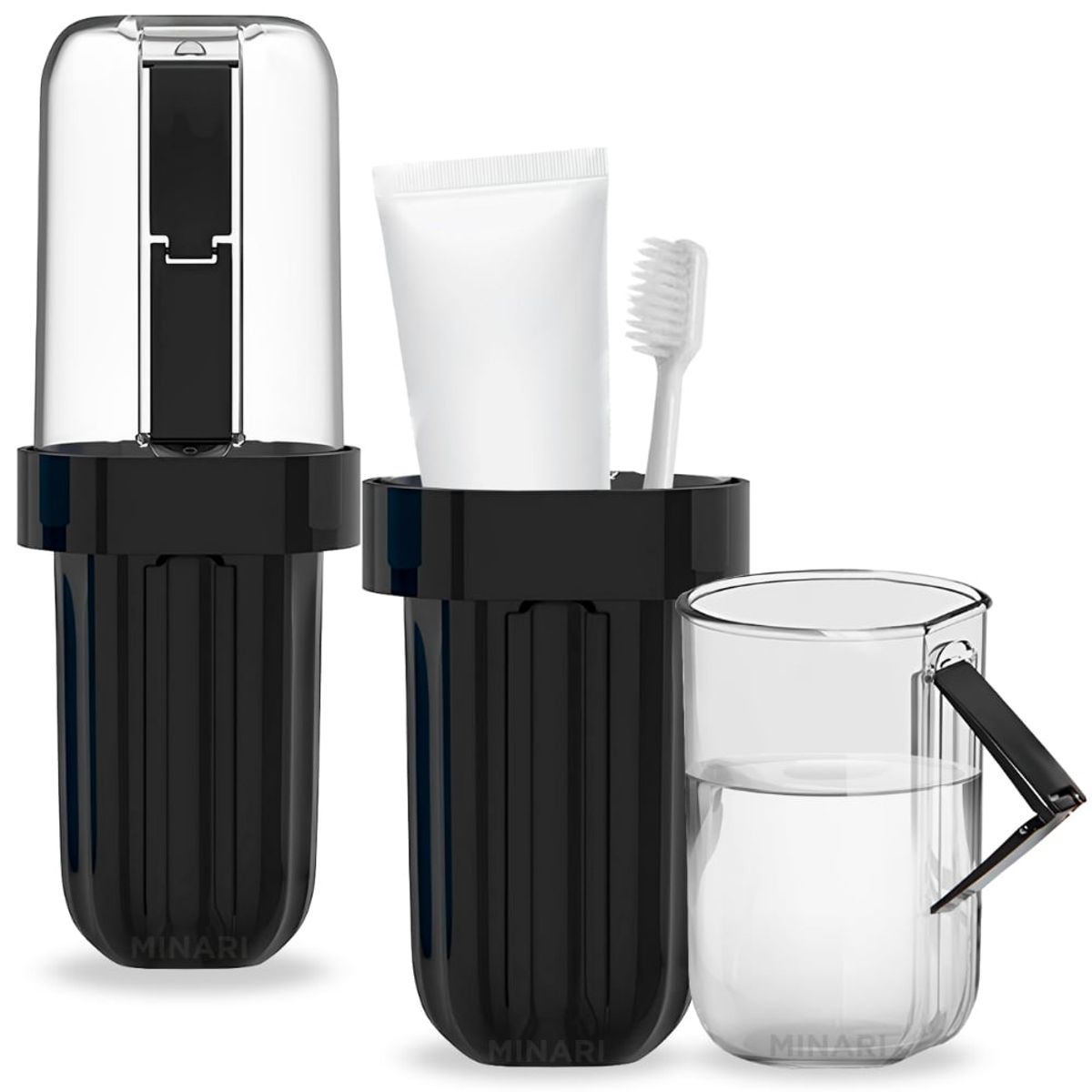 MINARI - Organizador Protector Porta Cepillos de Dientes Viaje Elegante NG J31