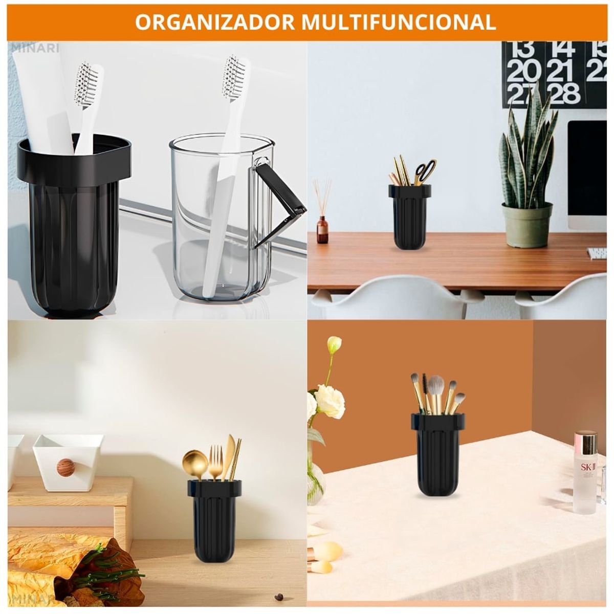 MINARI - Organizador Protector Porta Cepillos de Dientes Viaje Elegante NG J31