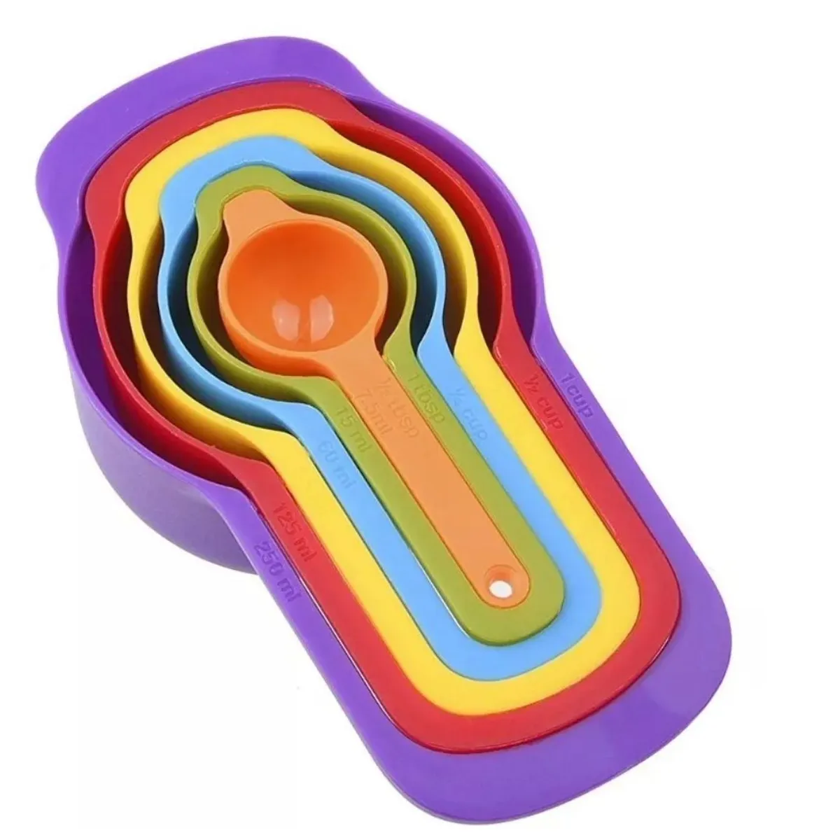 GENERICO - Tazas Cucharas Medidoras 6pz  Multicolor