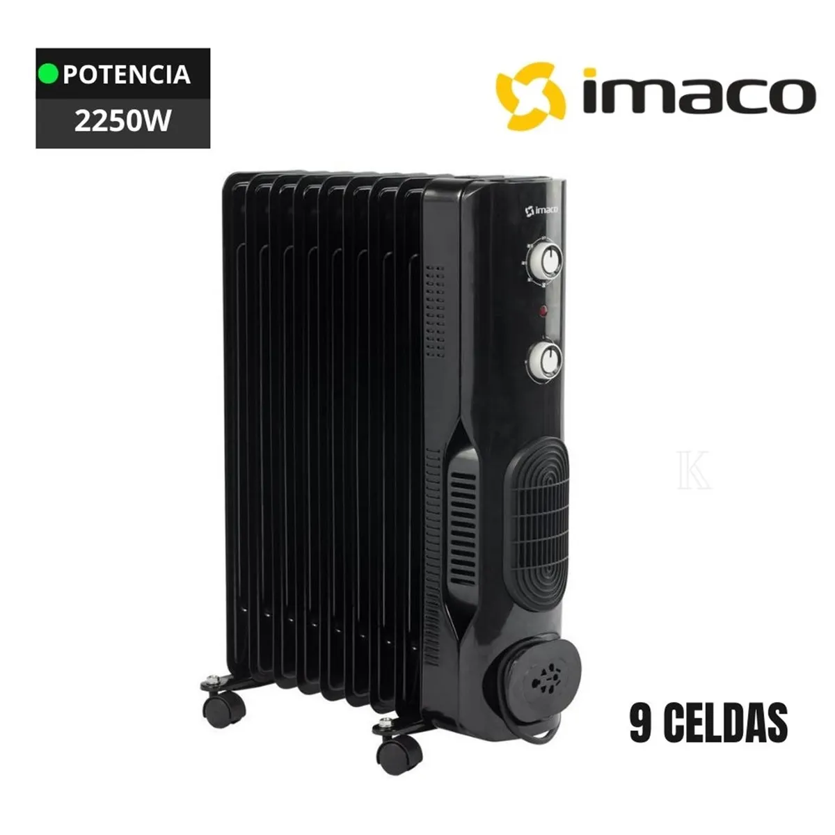 IMACO - Estufa Termoradiador de 9 Celdas Imaco Negro