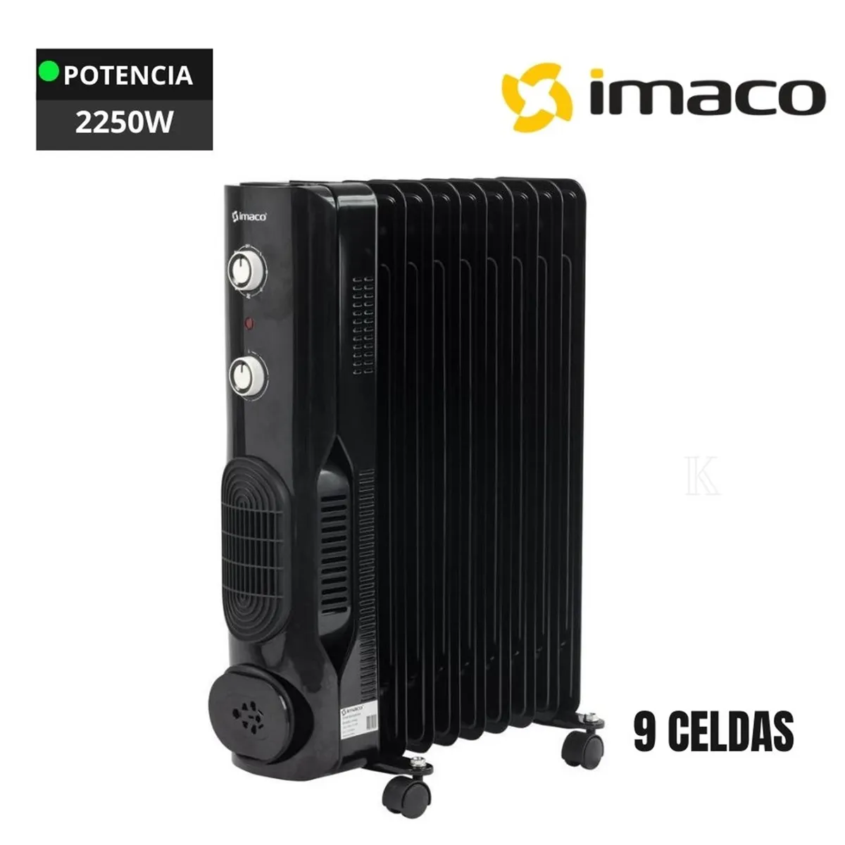 IMACO - Estufa Termoradiador de 9 Celdas Imaco Negro