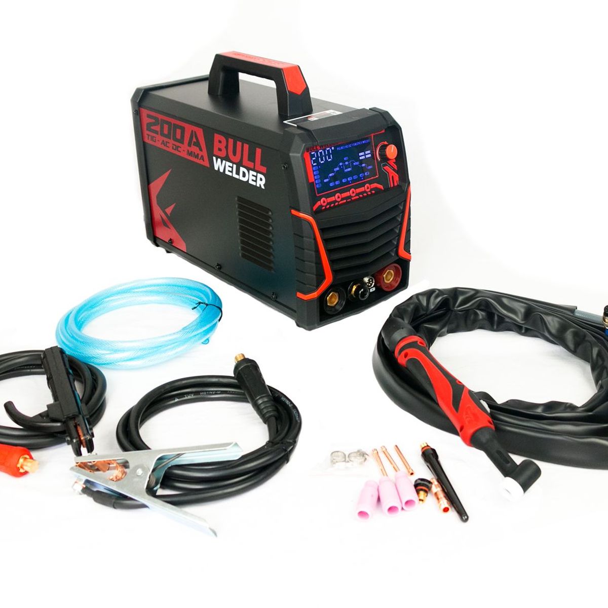 GENERICO - Máquina de Soldar Multiprocesor, 200 Amperios, Bull Welder