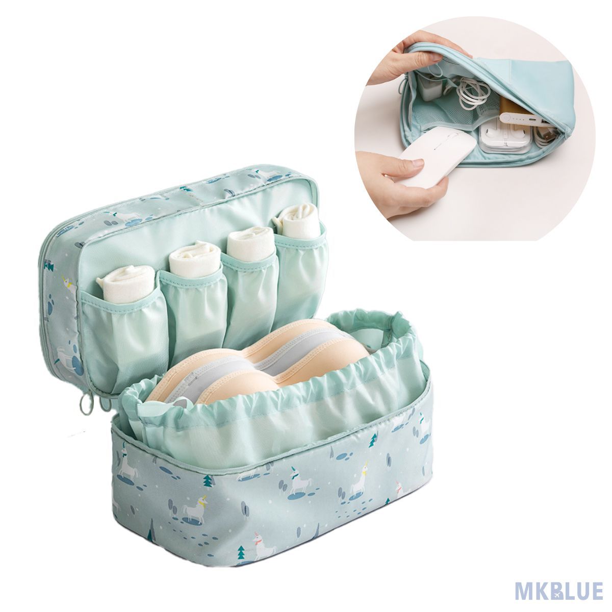 GENERICO - PACK ORGANIZADOR  ROPA INTERIOR+ORGANIZ. CABLES  PARA VIAJES