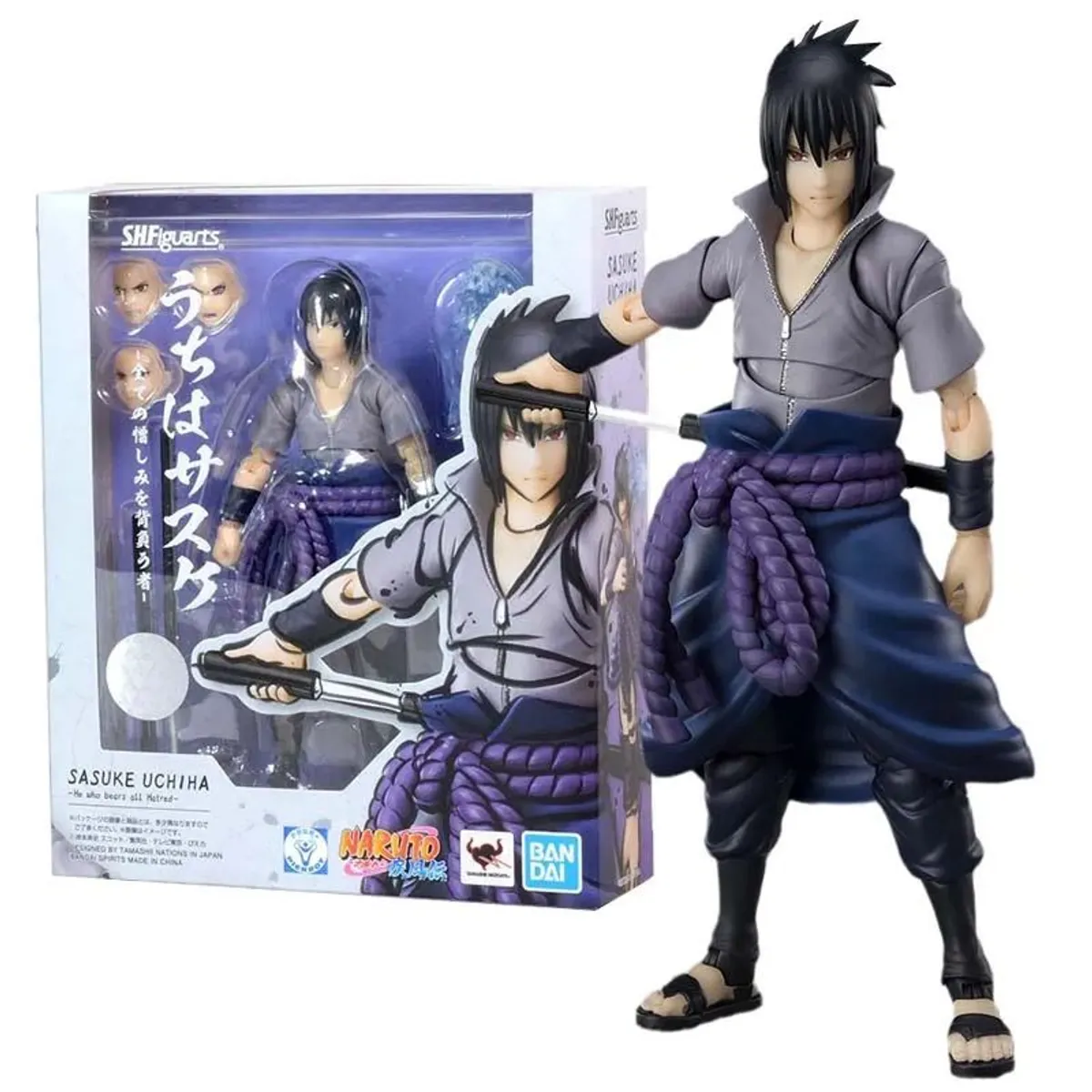 BANDAI - Figura de Acción Naruto Shippuden SH Figuarts Sasuke Uchiha