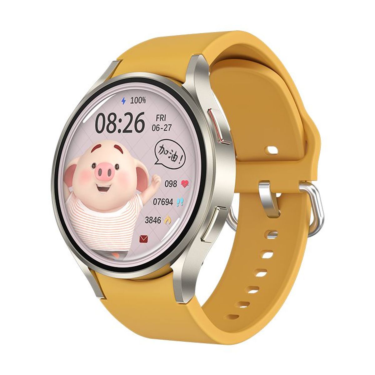 GENERICO - Smartwatch Deportivo M10 Watch 6 Amarillo Plateado Android iOs