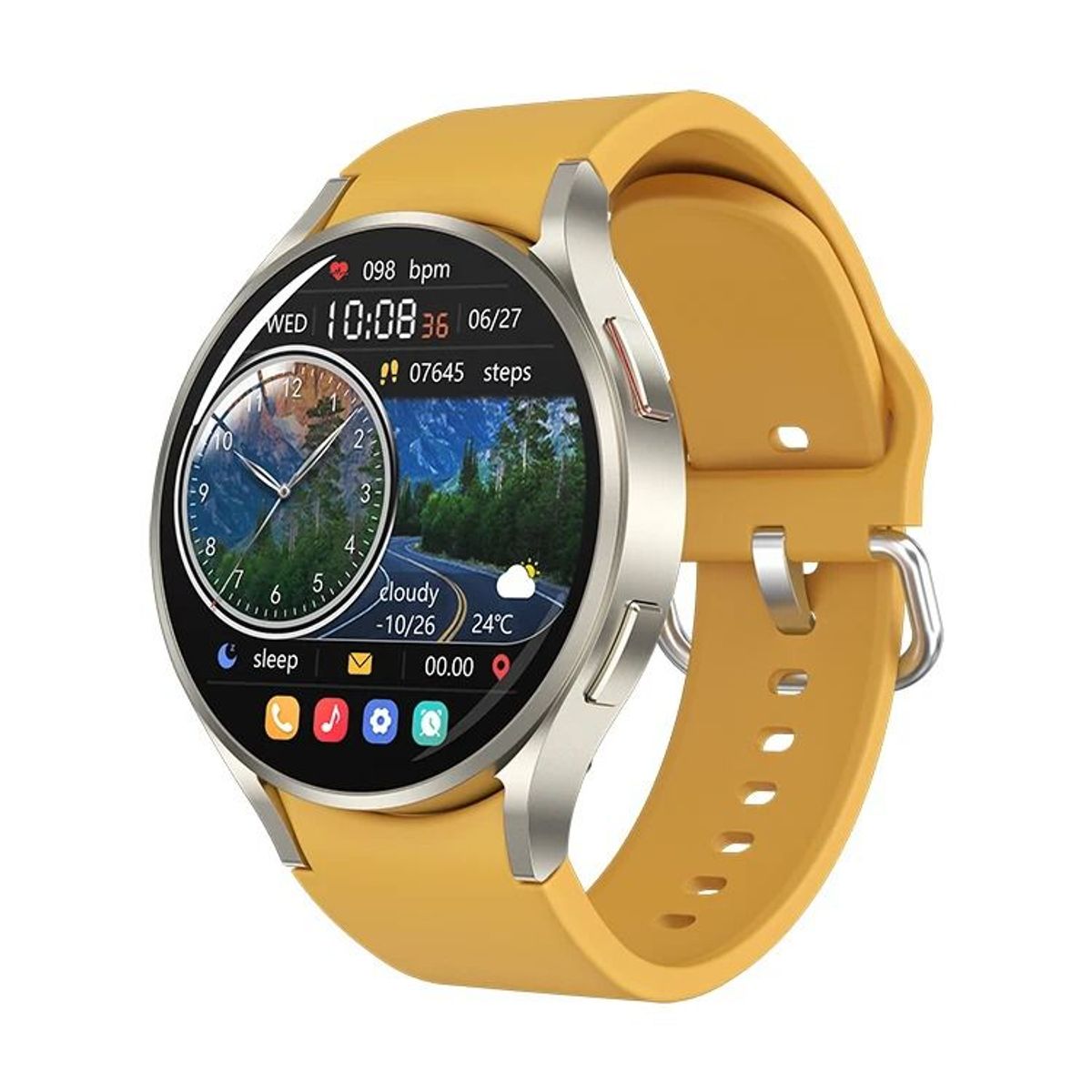 GENERICO - Smartwatch Deportivo M10 Watch 6 Amarillo Plateado Android iOs