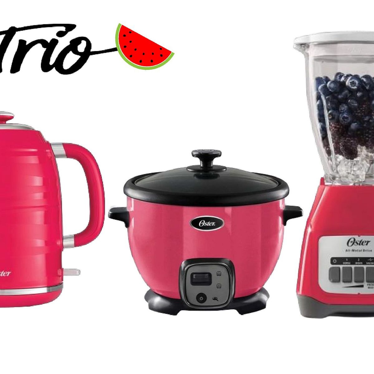 OSTER - Trio sandia Arrocera 8029M+Licuadora BLSTKAGMPB+Hervidor BVSTKT4177M