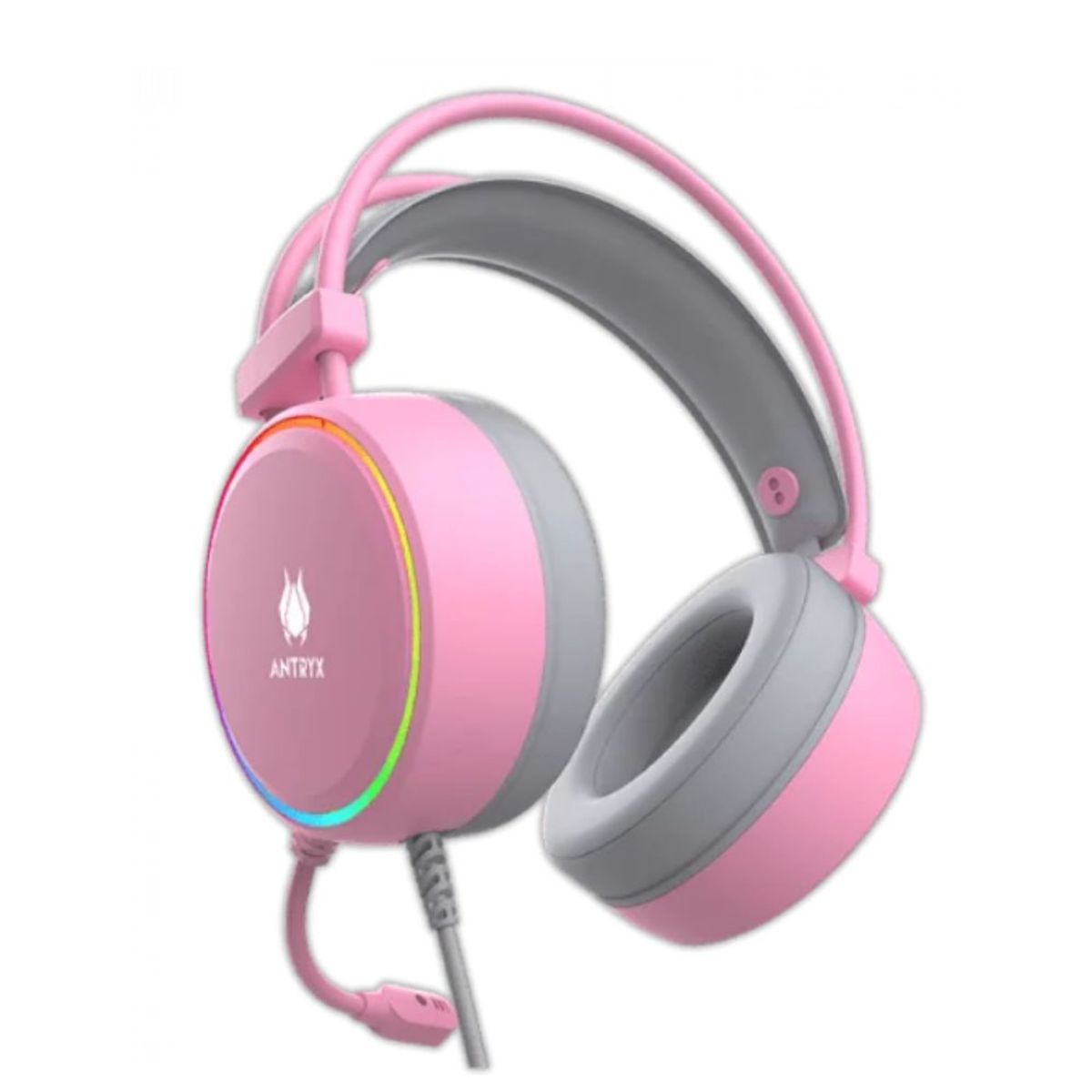 ANTRYX - AUDIFONO CON MICROFONO ANTRYX KIRBY ROSA 7.1 VIRTUAL USB +ADAP TIPO C