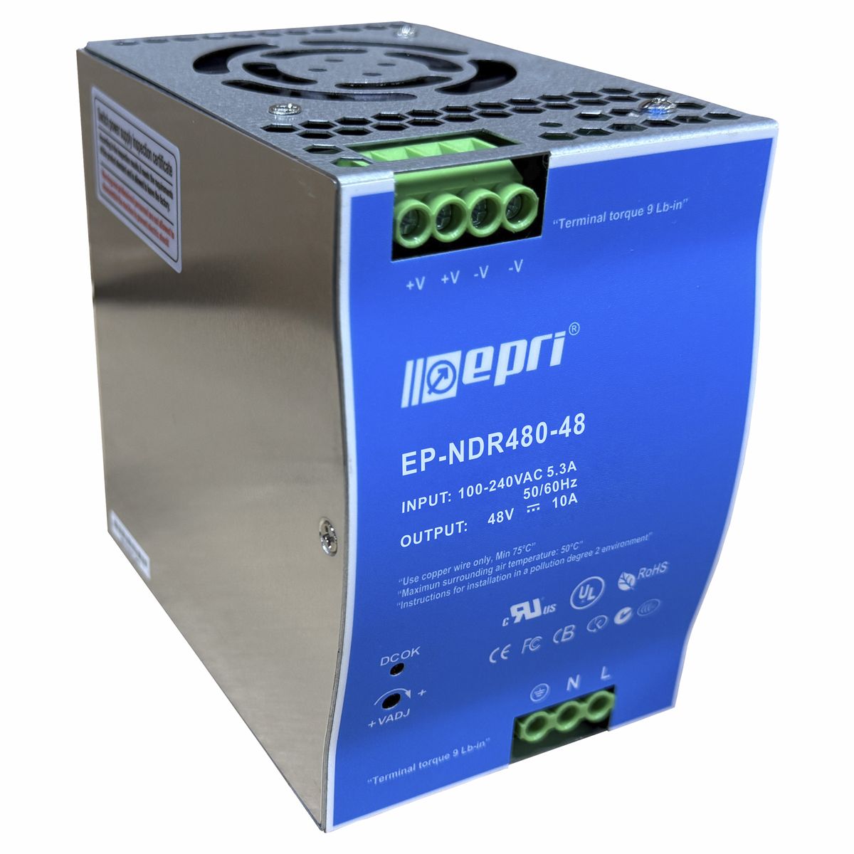 EPRI - FUENTE SWITCHING RIEL DIN 48V 10AMP NDR480