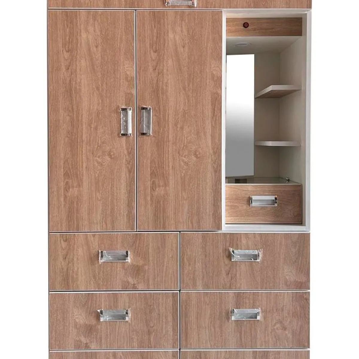 GENERICO - ROPERO DE 1 METRO CON TOCADOR COLOR NUEZ