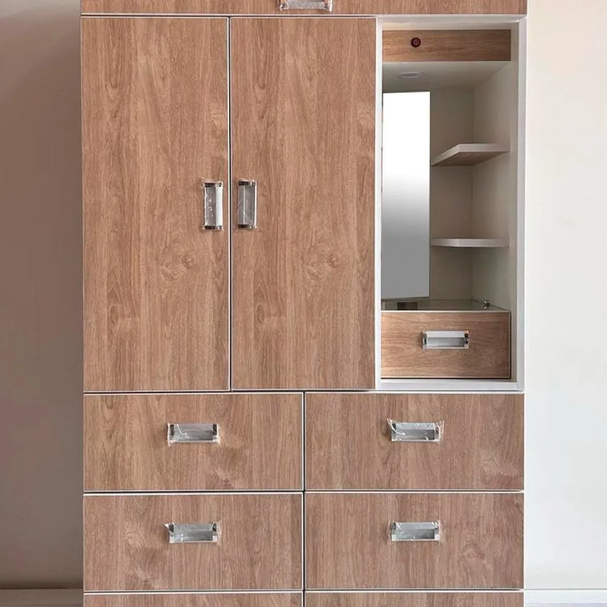 GENERICO - ROPERO DE 1 METRO CON TOCADOR COLOR NUEZ