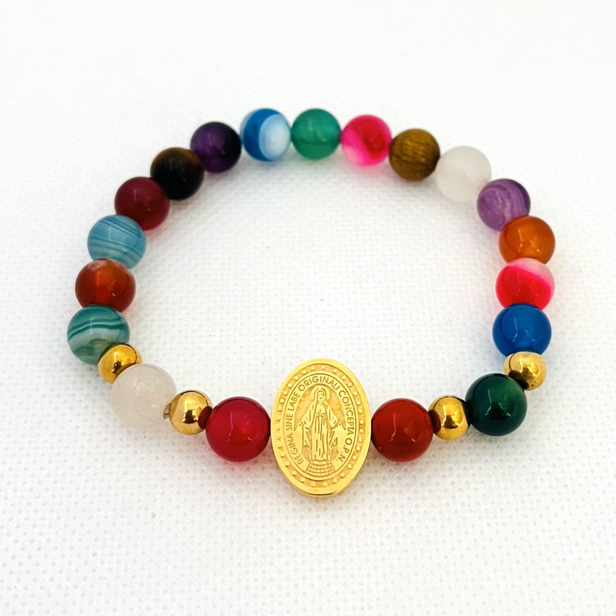 GENERICO - Pulsera Cuarzos Variados y Acero - Reyna