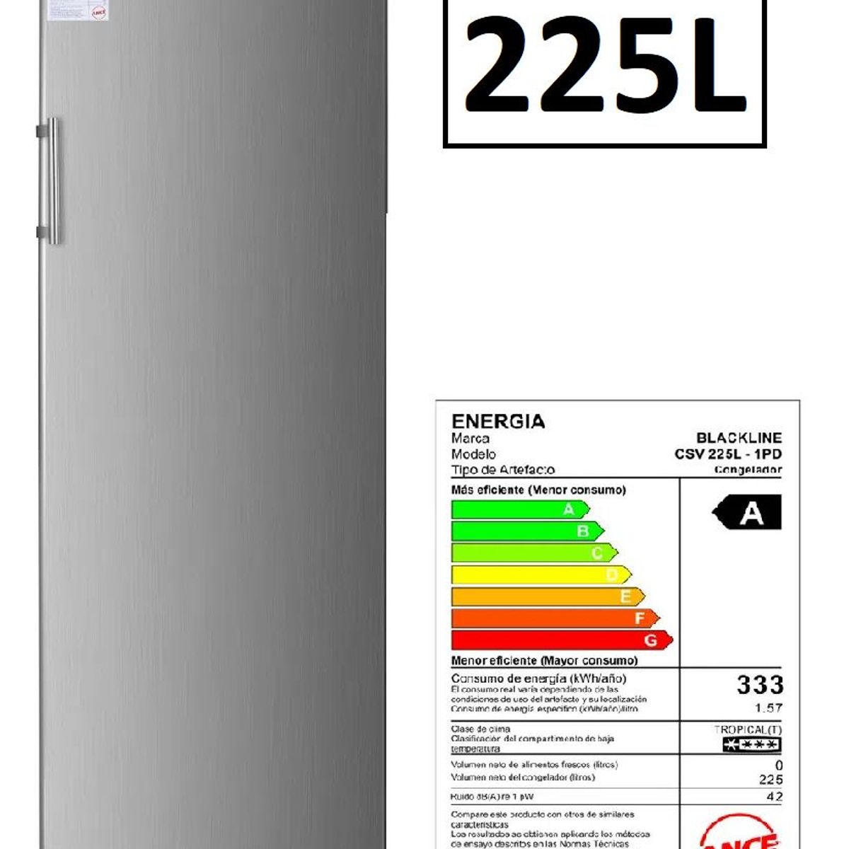 BLACKLINE - Congeladora Vertical BLACKLINE 225L CSV 225L - 1PD