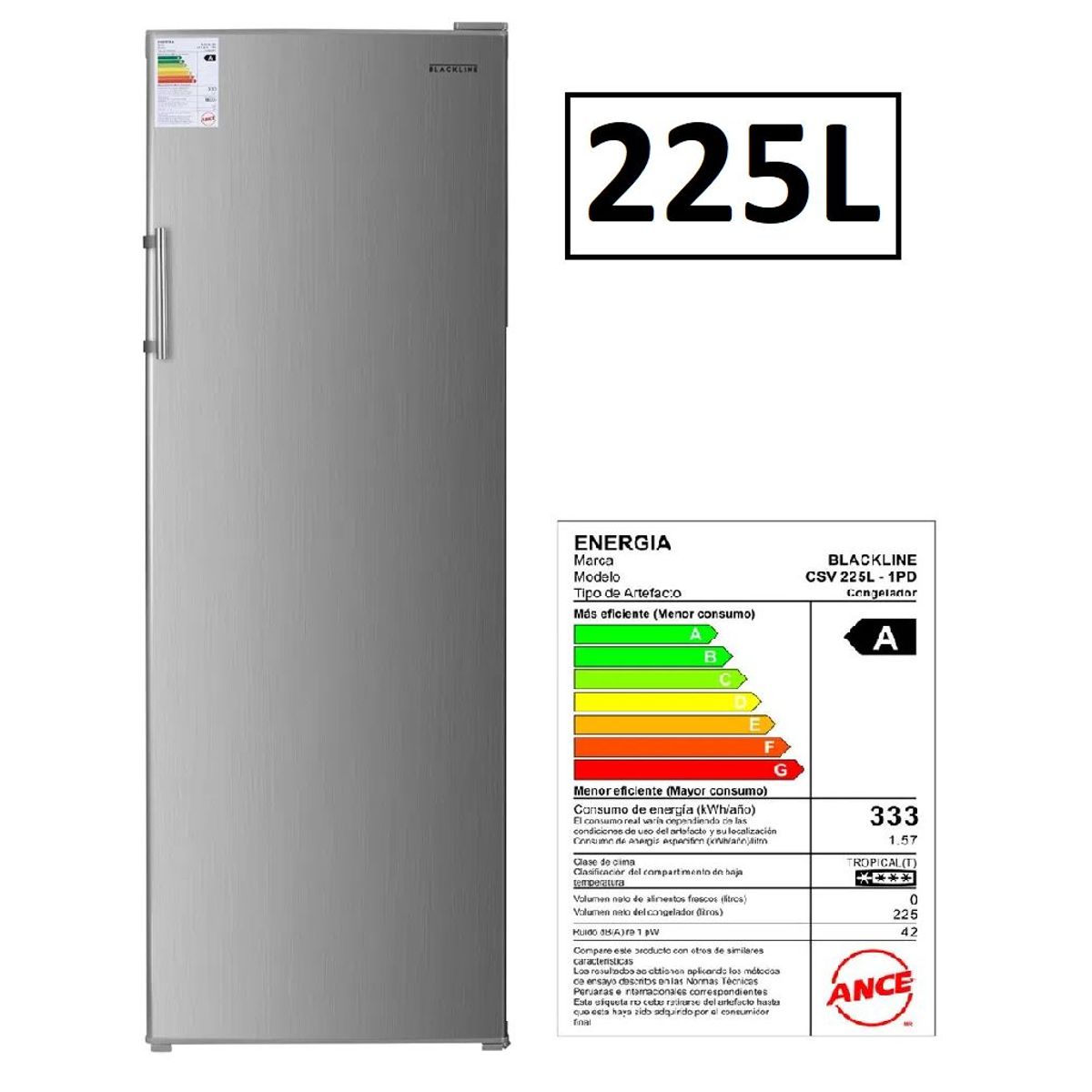 BLACKLINE - Congeladora Vertical BLACKLINE 225L CSV 225L - 1PD