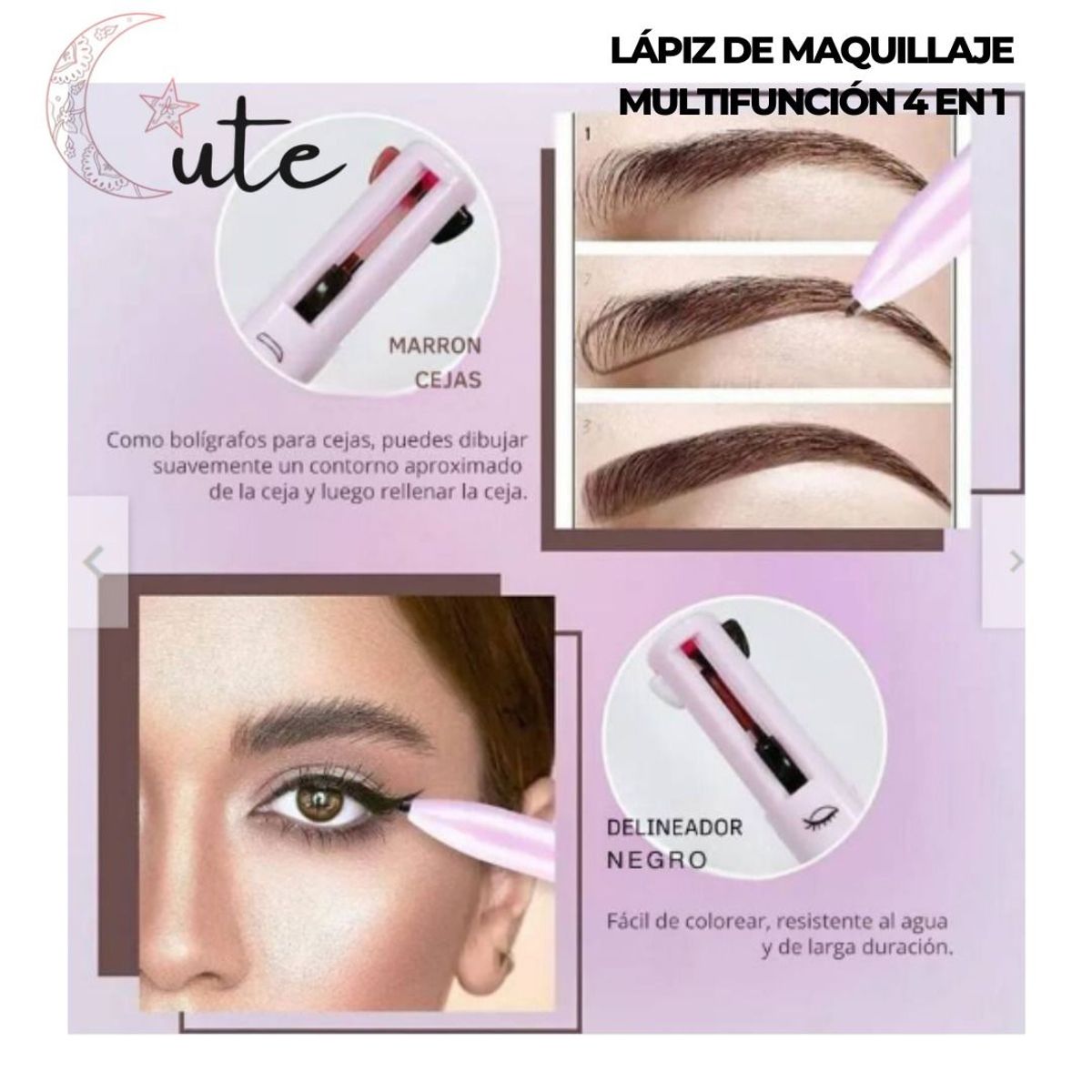 GENERICO - LÁPIZ DE MAQUILLAJE MULTIFUNCIÓN 4 EN 1