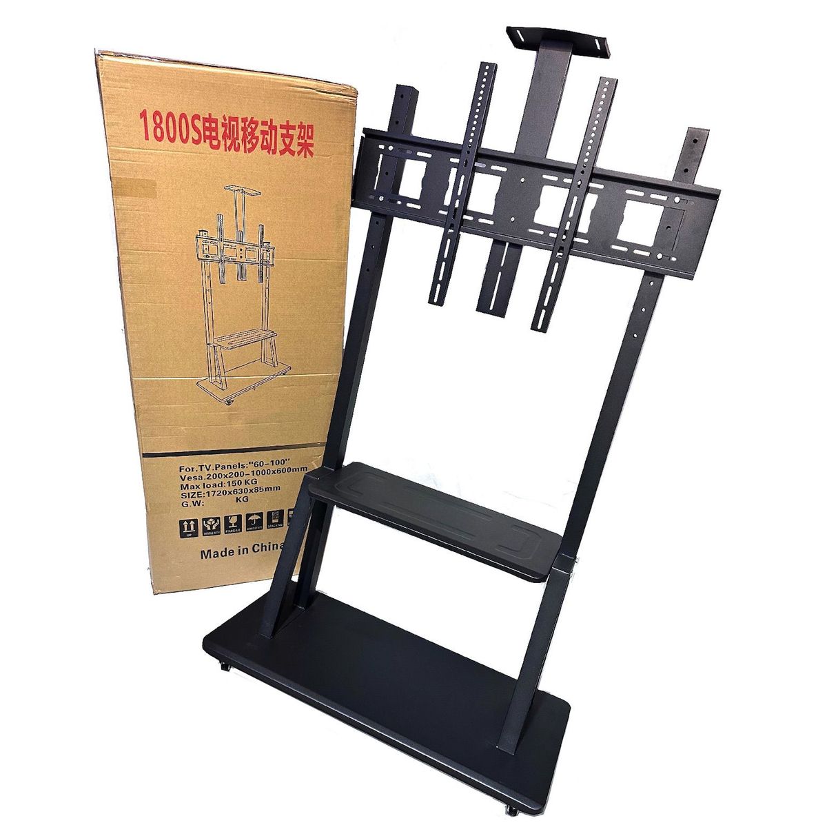 RACK SOLUTION - Rack movible de Pedestal con ruedas para Televisores 32 a 100 pulgadas