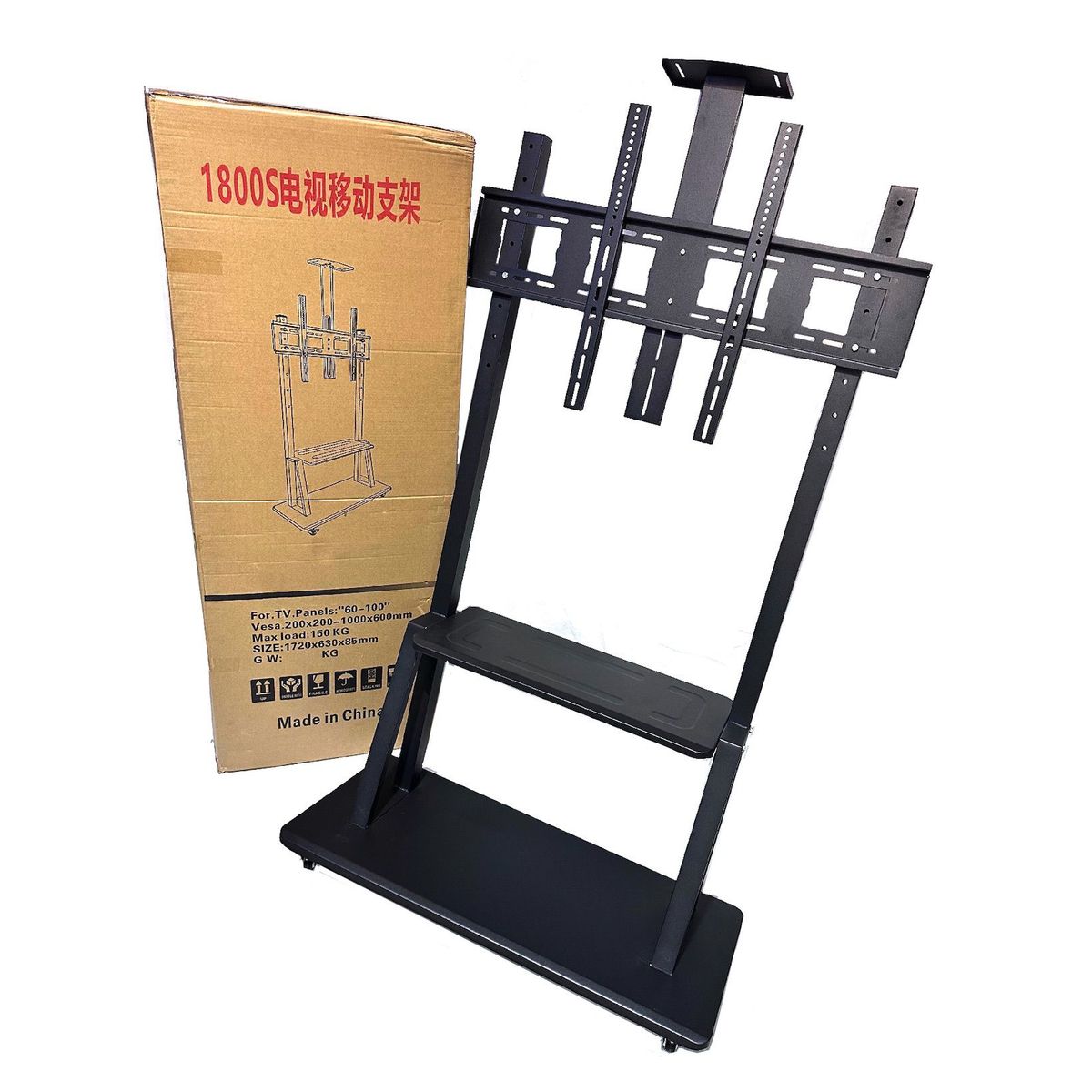 RACK SOLUTION - Rack movible de Pedestal con ruedas para Televisores 32 a 100 pulgadas