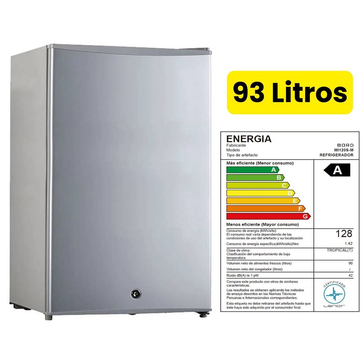 BORD - FRIGOBAR BORD 93 LT MI120S-M - SILVER