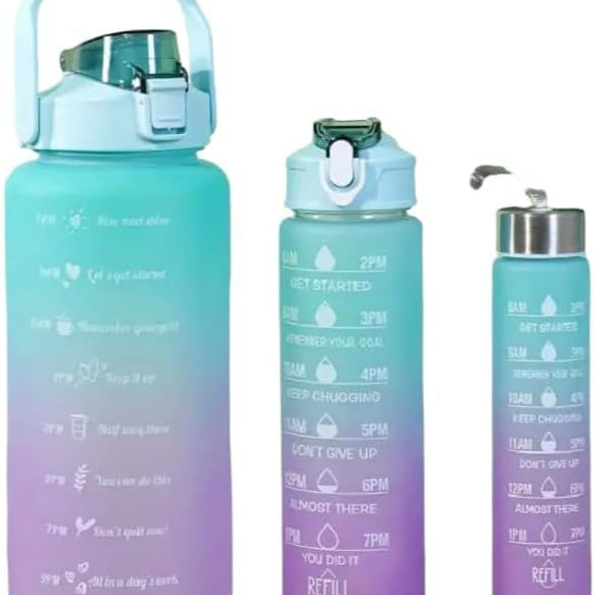 GENERICO - Set de 3 tomatodos motivacional trio deportivo+ stickers VERDE AGUA