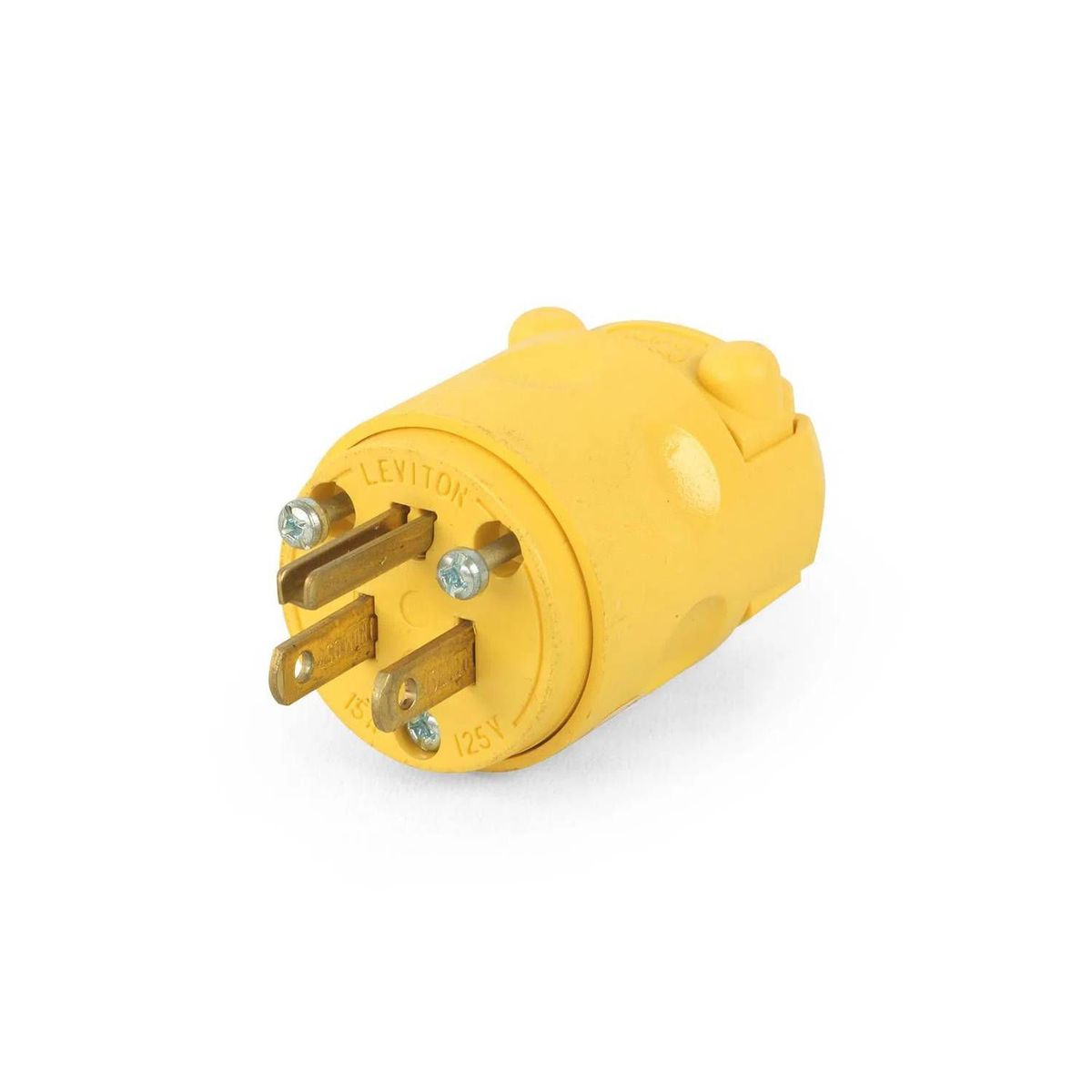 GENERICO - ENCHUFE 15A LEVITON AMARILLO 2 POLOS + TIERRA  125V NYLON 515PV