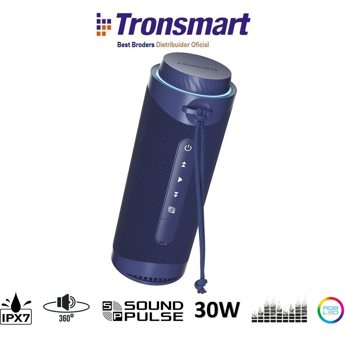 TRONSMART - Tronsmart T7 Parlante Portatil Bluetooth 5.3 Acuatico 360° - Azul