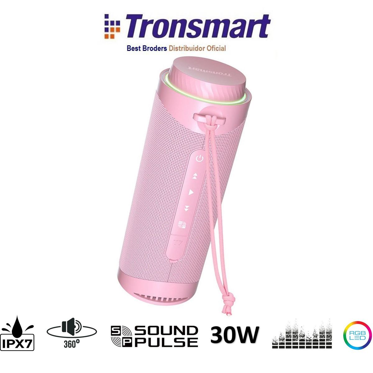 TRONSMART - Tronsmart T7 Parlante Portatil Bluetooth 5.3 Acuatico 360° - Rosado