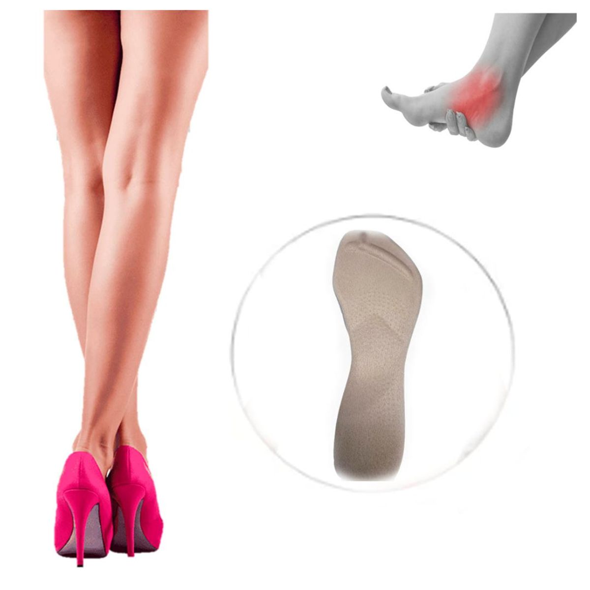 GENERICO - Plantillas Almohadilla para Tacón Protege el Pie