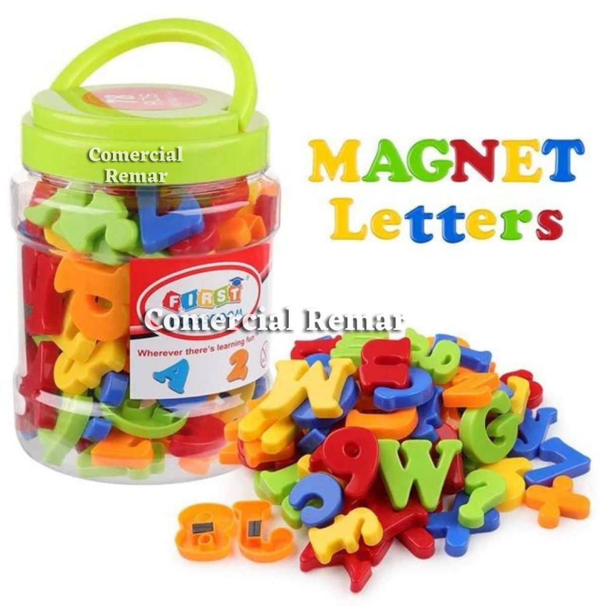 GENERICO - Letras y Números Magnéticos en Táper 78 Piezas