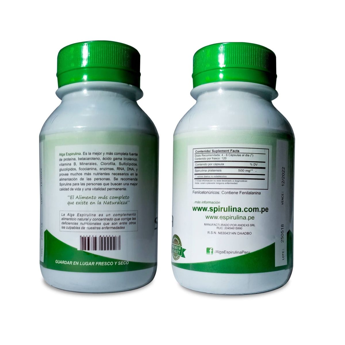 BIONUTREC - Pack oferta x 2 Spirulina 120 cápsulas - Bionutrec