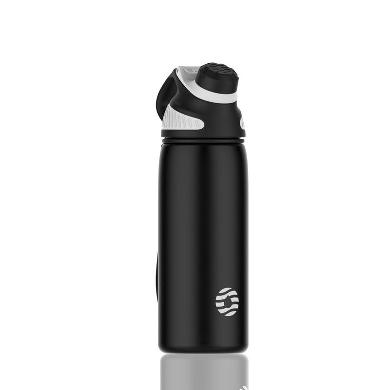 FJBOTTLE - FJbottle - Botella de agua deportiva de plástico tritán 1200 mL - Negro-Gris