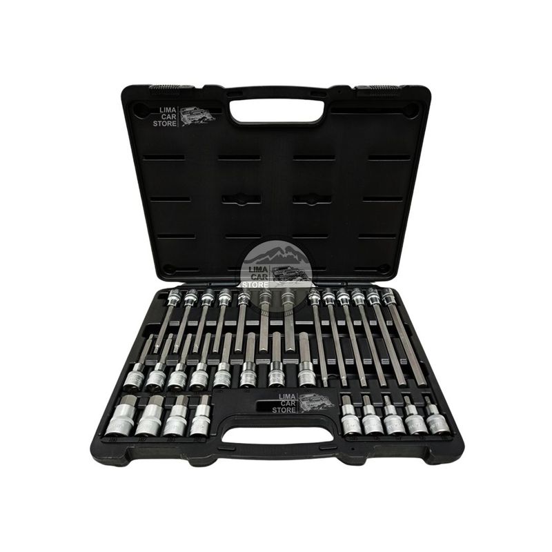 GENERICO - Maleta De 30 Dados Hexagonal Allen Tooltech Encastre 1/2