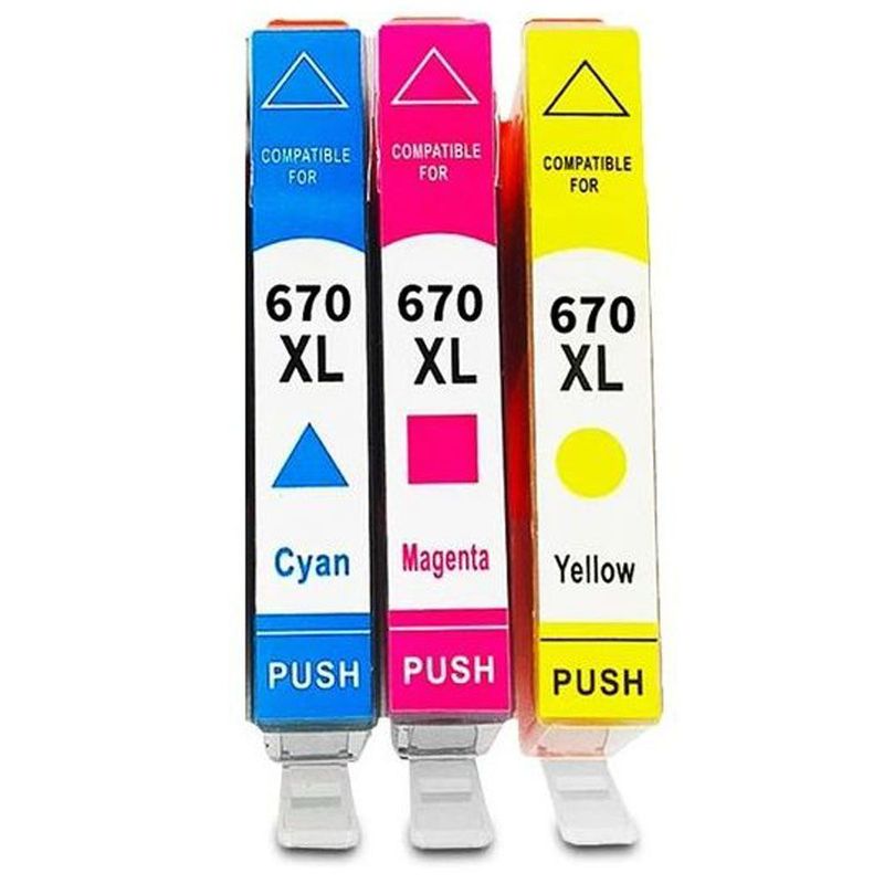 HP - Cartucho HP 670 670XL 3525 4615 4625 5525 6526 x 3 uni