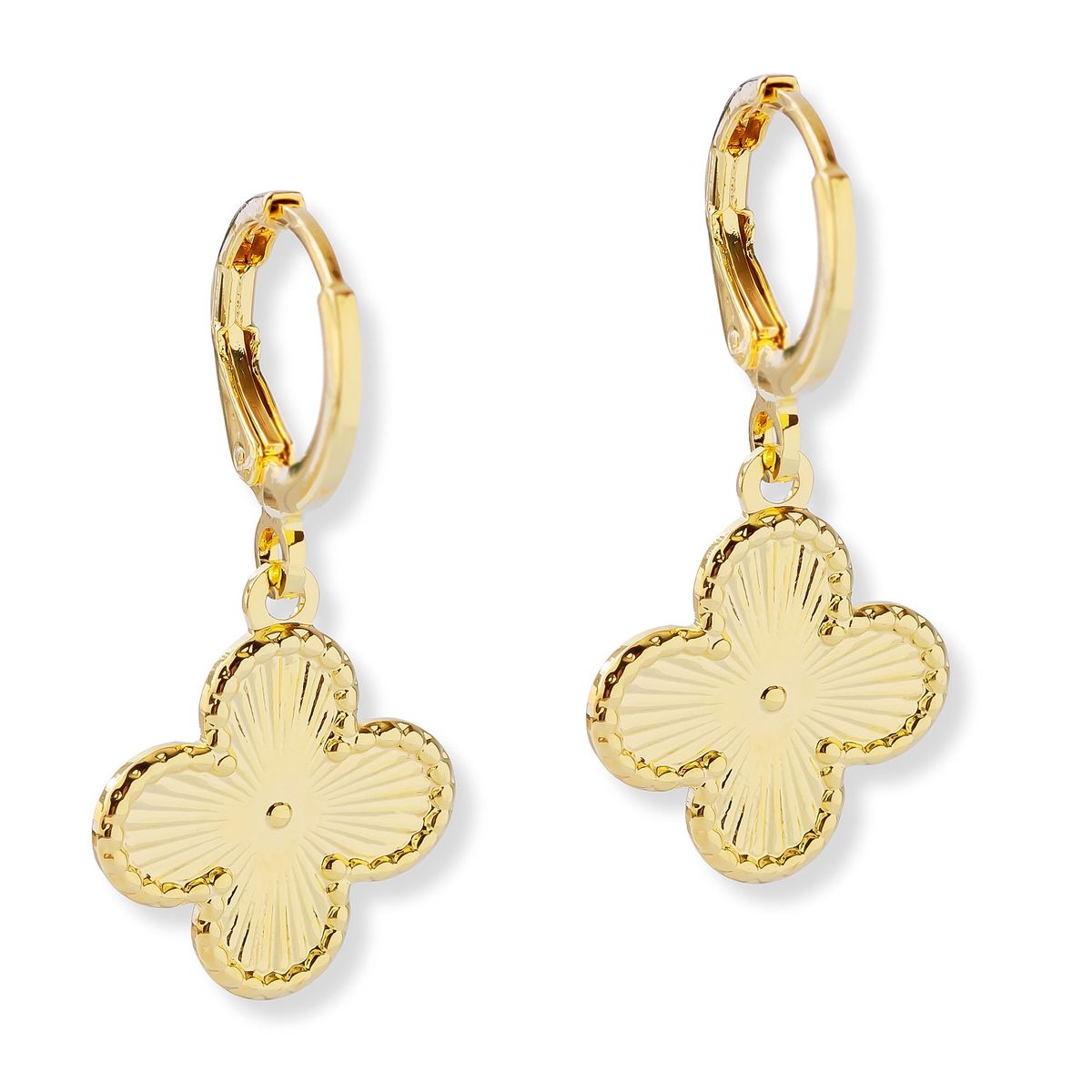 AMBAR JOYERIA - Arete Colgante Flor VC LAMINADO EN ORO