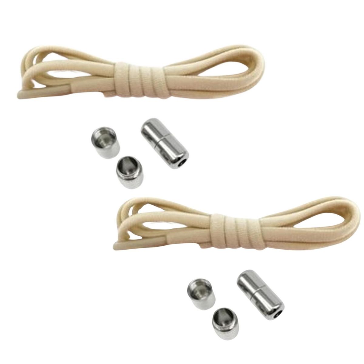 GENERICO - Packx2 Cordones o Pasadores Elásticos Para Zapatillas Color Beige