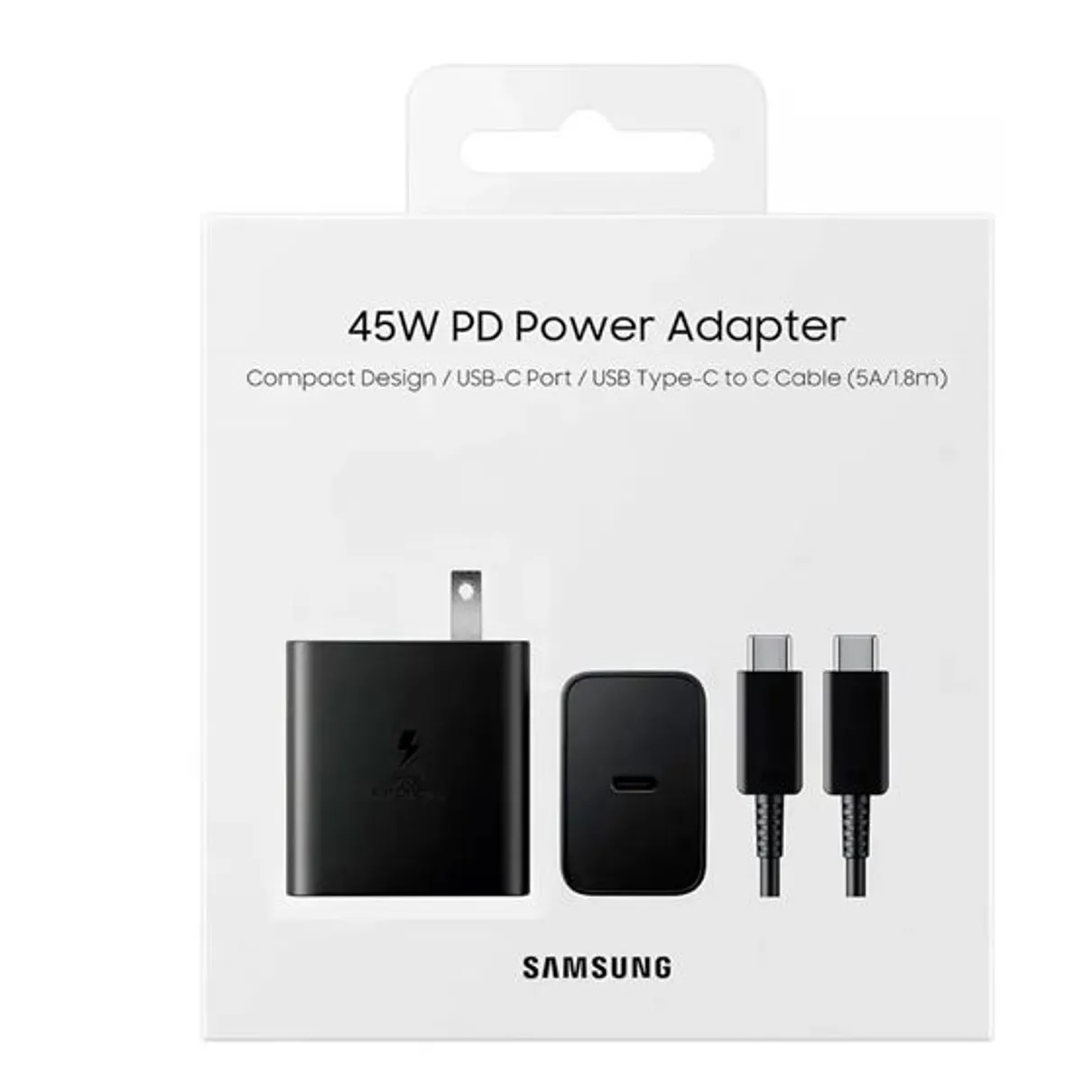 SAMSUNG - Cargador 45W USB-C Samsung S24/S24Plus/S24 Ultra 2024 Original - Negro