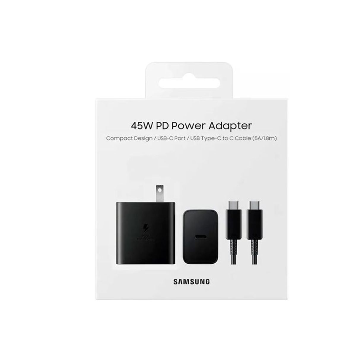 SAMSUNG - Cargador 45W USB-C Samsung S24/S24Plus/S24 Ultra 2024 Original - Negro