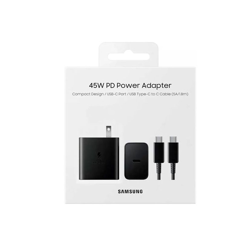SAMSUNG - Cargador 45W USB-C Samsung S24/S24Plus/S24 Ultra 2024 Original - Negro