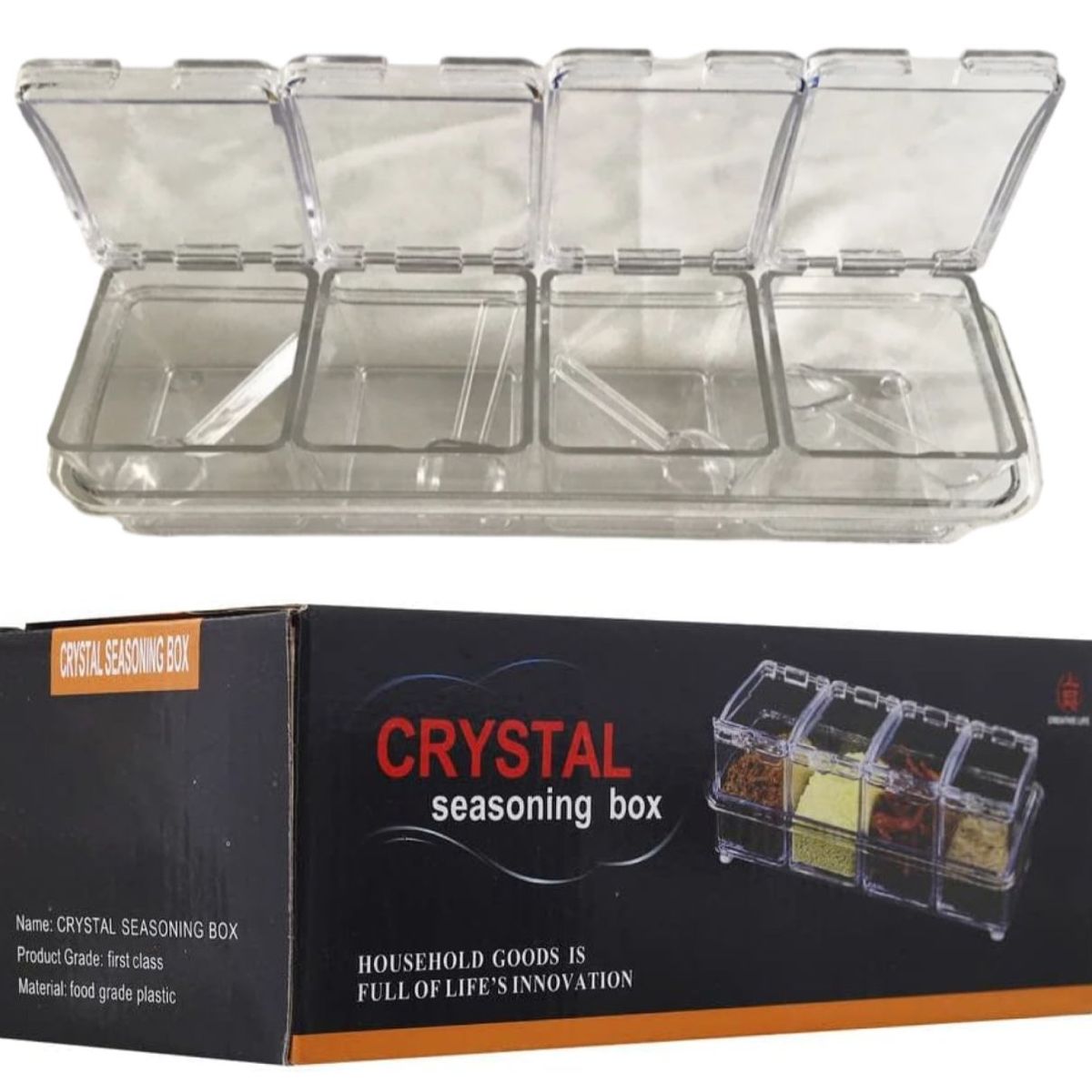 GENERICO - Condimentero con 4 compartimientos y cucharas