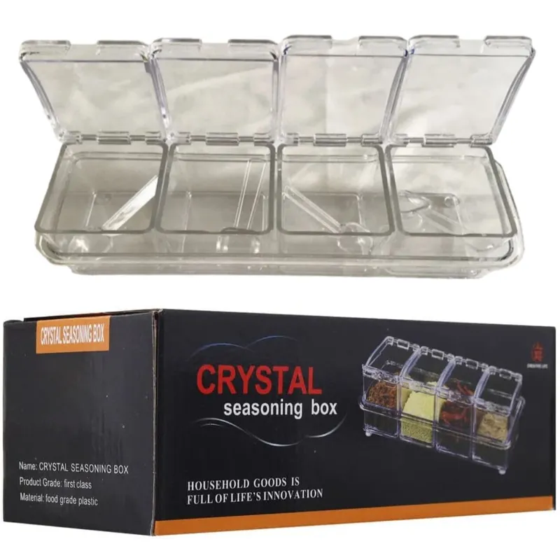 GENERICO - Condimentero con 4 compartimientos y cucharas