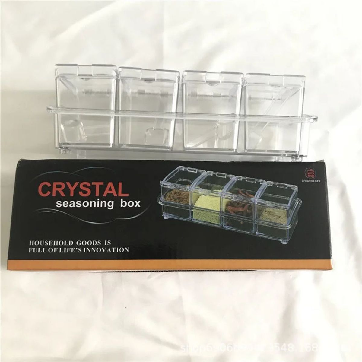 GENERICO - Condimentero con 4 compartimientos y cucharas