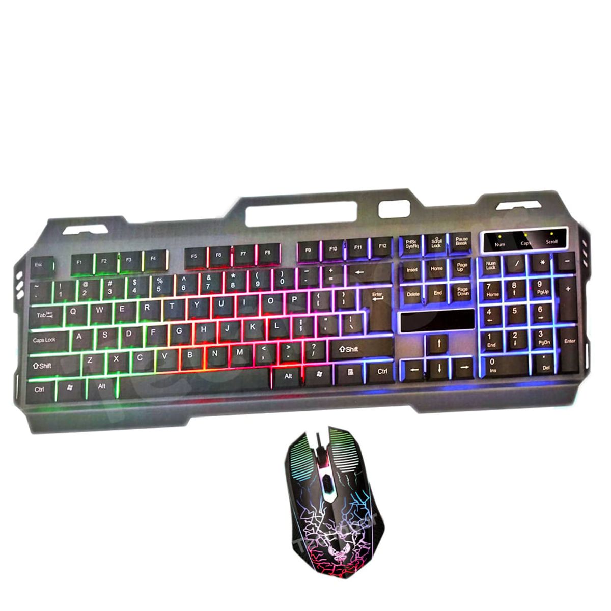 IMPORTADO MC - Kit Teclado Mecánico y Mouse Gamer Retroiluminado con Luces CMK-198