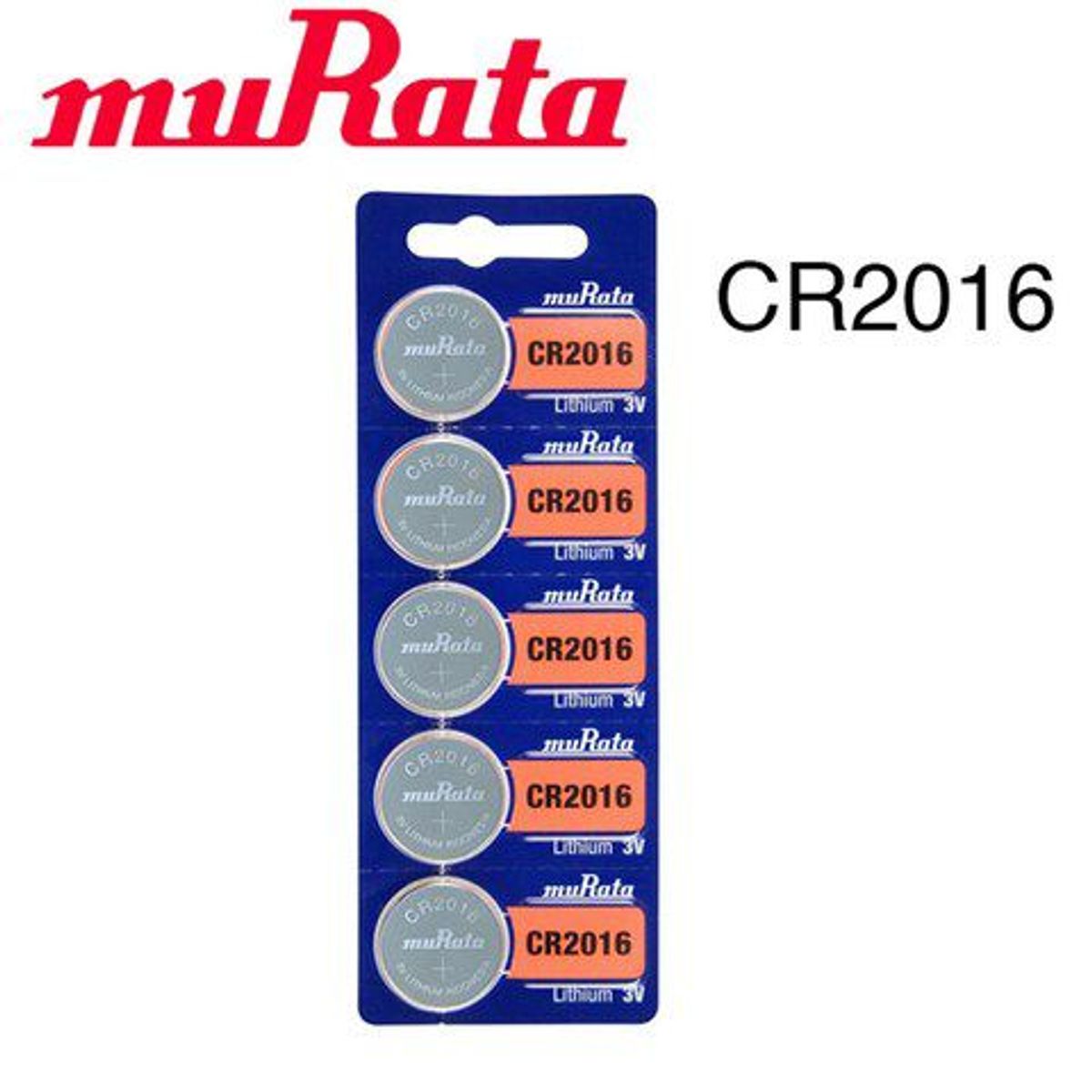 GENERICO - PILAS CR2016 3V MURATA LITIO X 5 UNIDADES